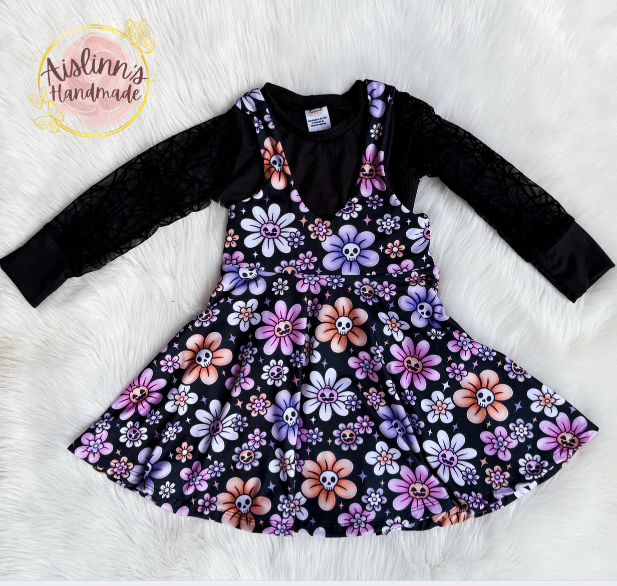 Pinafore Dress & top SET ( coordinate will be used for top and main print for dress )